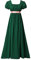 COSDREAMER Women Medieval Victorian High Waist Retro Regency Dress Ladies Retro Ribbon Ruffled Puff Sleeve Dress Green