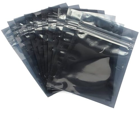 100 Sacchetti Antistatici per ESD, 210 x 230mm Traslucenza Richiudibili Buste Antistatiche per PC Accessori SSD, HDD e Dispositivi Elettronici