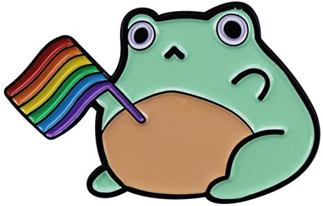 Cartoon-Brosche mit niedlicher Regenbogen-Flagge, Frosch, Gay-Abzeichen, Tier, LGBT, Emaille, Paar, Zubehör, Kleidung, Tasche, Jacke, Modeschmuck, Emaille, Metall