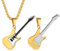 Suplight 18k vergoldet E-Gitarre Halskette Herren Jungen personalisiert Anhänger mit Kette Elektrische Bass Gitarre Hip Hop Modeschmuck Accessoire für Gitarristen Musiker Geschenk