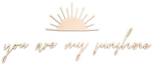 Schriftzug you are my sunshine aus Holz | Kinderzimmer Wanddeko | Geschenk zur Geburt