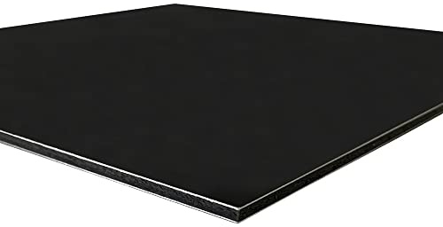 Signalétique.biz France Panneau composite aluminium noir 3 mm 80 x 80 cm