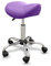 QUIRUMED Sgabello tipo Pony, ergonomico, con base in acciaio, colore viola, rivestimento in similpelle, altezza regolabile, sedile imbottito, ruote piroettanti, fino a 150 kg