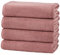 Great Bay Home Pinke Badetücher, 100 % Baumwolle, 4 Stück, 52 x 30 cm, Badetuch-Set, saugfähig, schnell trocknend, langlebige Handtücher für Badezimmer-Dekoration, dreharm, zweilagige Fasern