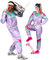 Premium 80er & 90er Jahre Retro Trainingsanzug I Assianzug I Kostüm I Gangster I Prolet I Bad Taste I Assi I Herren I Damen I Motto I Karneval I Fasching (Lila I Grün I Pink, XXL)