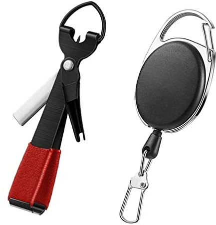 WVRLY 2Pcs Fishing Quick Knot Tying Tool Stainless Steel Fly Fishing Tool 4 in 1 Fly Fishing Line Clippers Fly Fishing Equipment Knot Line Cutter Clipper for Fly Fishing Tools Kit Supplies