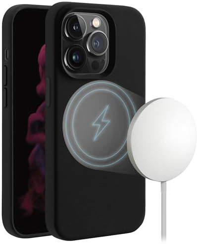 VIVANCO Mag Hype Backcover Apple iPhone 14 Pro Schwarz Induktives Laden, Stoßfest MHCVVIPH14PBK