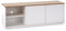 HOMN LIVING Mobile TV Bob 2 Ante 2 Fori Bianco/Rovere, Legno massello, 140 cm (Larghezza) 40 cm (profondità) 49 cm (Altezza)