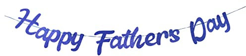 zxyxka Wimpelkette mit Aufschrift Happy Father's Day, Best Dad Ever, Girlande, Vatertag, Party-Dekoration, Vatertag, Familienfoto, Requisite, Geschenk (blauer Vater)