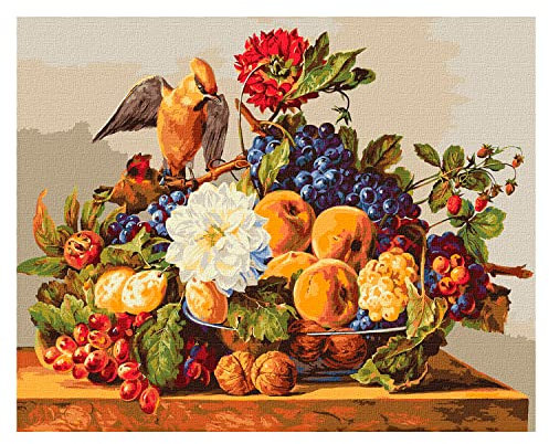 Pintar Por Numeros Adultos 7 Artists Franz Xaver Bohemian Waxwing Lunch Set 40x50cm | Cuadros Para Pintar Por Numeros | Lienzos Para Pintar Niños | Pintura Por Numeros | Pintar Con Numeros Adultos