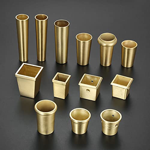 ZALINA Messing Kupfer Schrankbein Möbelbeschläge Gold Abdeckung Stuhl Füße Schutz Sofa Bein Rohr Metall Tasse Möbel Bein Spitze Kappe 2 Stück (Color : 3)