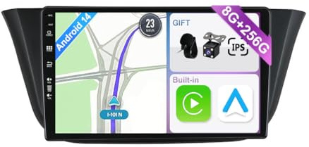 YUNTX [8GB+256GB] Android 14 Autoradio für FIAT Iveco Daily VI (2014-2021) -[Integriertes CarPlay/Android Auto/DSP/GPS]-9”IPS 2.5D-Kamera+MIC-DAB/Mirror Link/Bluetooth 5.0/360 Kamera/Lenkradsteuerung