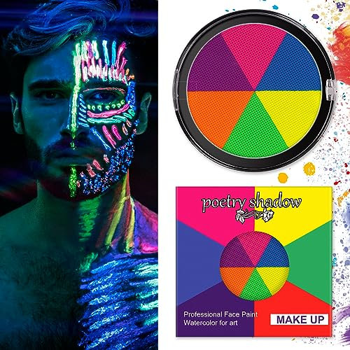 LOPHE Pintura Fluorescente en la Oscuridad, 30g Pintura Cara Niños Hipoalergenica de 6 Colores, Neon Pintura Facial y Corporal Seguridad, Maquillaje para Niñas Halloween Festival Cosplay