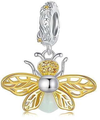 925 Sterling Silber Biene Glow in the dark Anhänger Charms für Pandora Armbänder, Geschenk Schmuck für Frauen
