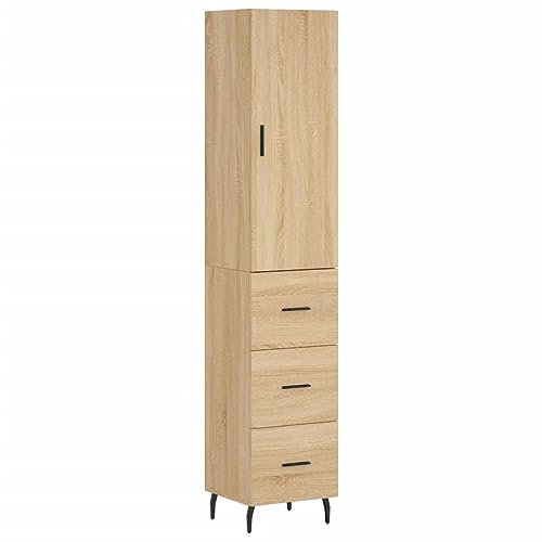 vidaXL Highboard Sonoma-Eiche 34,5x34x180 cm Holzwerkstoff