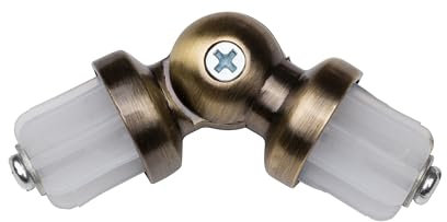 RENA Gardinenstange Eckverbinder aus Metall Verbinder für Gardinenstangen Vorhangstangen Winkelverbinder Gardinen Antik Gold 19 mm