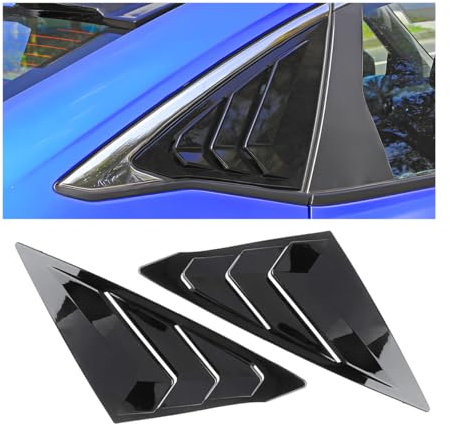 JNNJ 2 Piezas Rejilla Para Ventana Lateral Trasera, Coches Persianas De Ventilación De Aire, Automóviles Ventilación De Aire Scoop Persianas Cubierta Persianas, Decoración Exterior(Negro-Brillante)