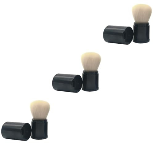 POPETPOP 3stücke Portable -make-up-pinsel Für Puder Blush Und Foundation Wiederverwendbarer Waschbarer Kosmetischer Pinsel Mit Synthetischen Borsten Für Und Mädchen Weiße Fasern