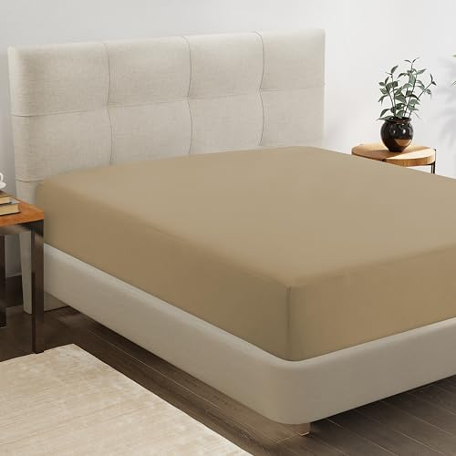 King Fitted Sheet Only - Jersey Knit 4 Way Stretch Elasticity - Fits 8-15 Deep Pocket Mattresses Securely - Ultra Soft & Anti-Pilling Bottom Sheet - Backup Sheet for Daily Use & Bed Rotation - Linen