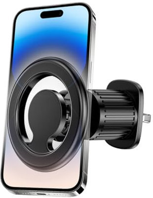 JNNJ Magnetische Auto Handyhalterung, Magnetische Handyhalter 360° Drehung Für Smartphones, Belüftung Auto Handyhalterung Magnetisch Air Vent Clip Mount(Schwarz)