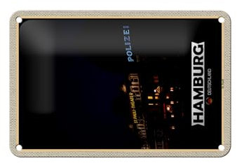 FEMER Blechschild Städte Hamburg St. Pauli Theater 12x18cm Geschenk Schild