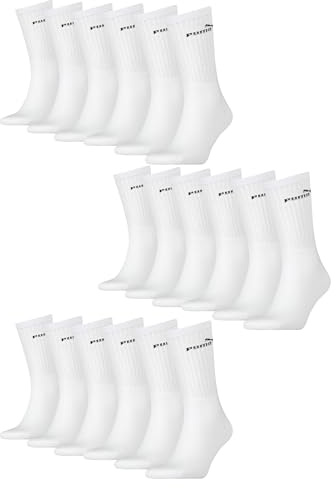 PUMA Unisex Crew Tennissocken Sportsocken Socken für Damen Herren 18 Paar
