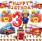 Yskmefun Feuerwehr Geburtstag Deko 3 Jahre, Feuerwehr Kindergeburtstag 3 Jahre, Feuerwehrmann Sam Deko Geburtstag, Feuerwehrauto Themed Dekoration, Happy Birthday Deko für Feuerwehr Party