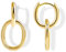 Gold Creolen Ohrringe für Damen, Kleine Silber 925 Hängende Doppel-Creolen Ohrringe Hypoallergene Büroklammer Ohrringe 14K Gold Ohrhänger Ohrringe Kleine Hängende Ohrringe Damen Mädchen