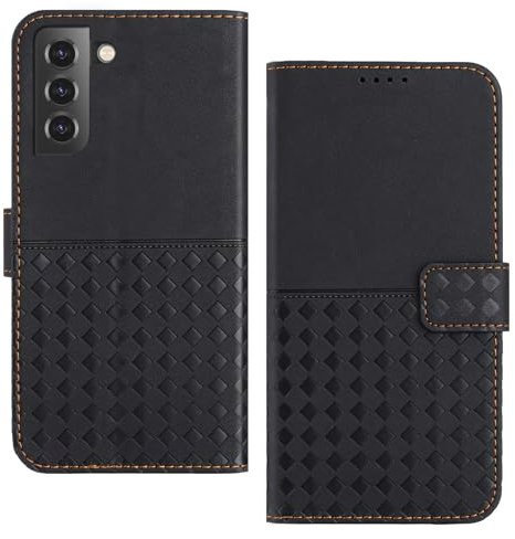 AIFIVE Handyhülle für Samsung Galaxy S21 FE Hülle, PU Leder Kartenfach Wallet Standfunktion RFID Schutzhülle Magnet Stoßfeste Klapphülle für Samsung S21 FE 5G (Schwarz)