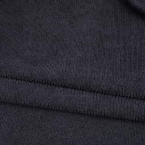 GORGECRAFT Cordstoff 1.55x1m Einfarbig Dick Polyester Nähmaterial Weicher Quilt- Und Polsterstoff Für Kleidung Sofa Kissen DIY Basteln Kleidungszubehör Schwarz