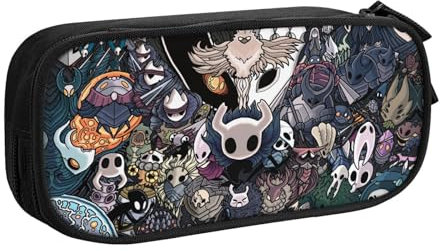 ABDIQJBS Hollow Game Knight Pencil Case with Zipper Storage Box Marker Pen Organizer with Compartments for Teens Office College