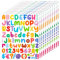 Smivyhp 12 Blätter Bunte Buchstaben und Zahlen Aufkleber, Selbstklebendes Buchstaben Zahlen Kit für Scrapbooking DIY Deko Adressnummer DIY Buchstabe Etiketten