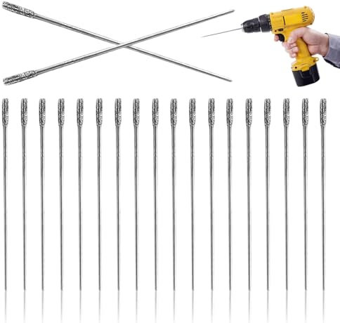 Diamond Drill Bits, 20 PCS Diamond Tipped Drill Bits Tools, High Speed Steel Rotary Tools, Jewelry DIY Bit Set for Wood, Stone, Jewellery