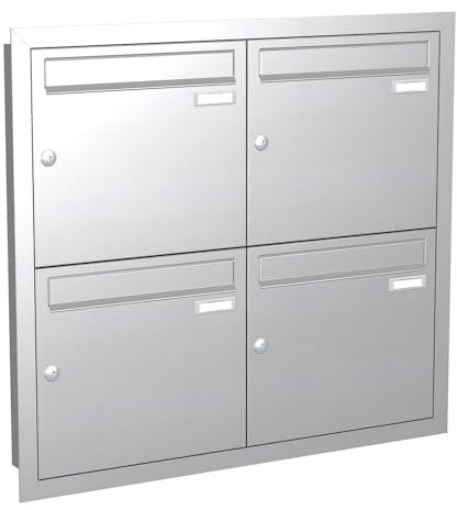 Briefkastenanlage | KNOBLOCH | Unterputz | Edelstahl | 4-Fach | senkrechte Kästen