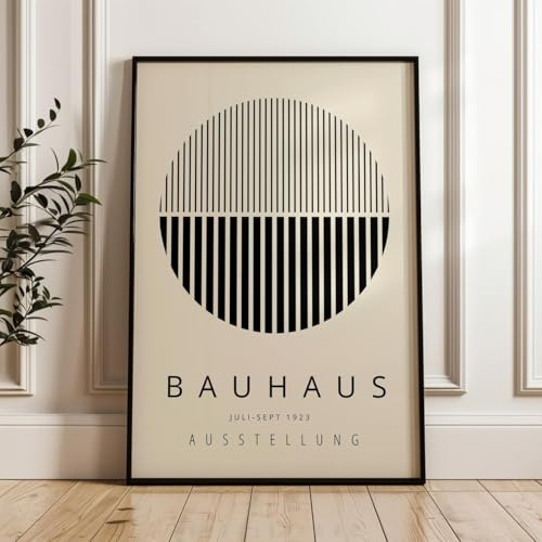 ARTINSPIRIO Bauhaus Poster, Schwarze Abstraktion, Ohne Rahmen (40x50 cm)