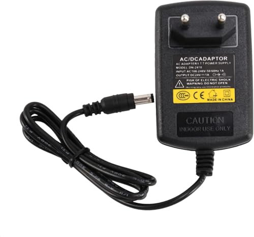 Gokelomg Chargeur US fiche AC 110V 220V Convertisseur DC 24V 1A Adaptateur d'alimentation Noir