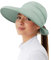 Kiiwah Chapeau de Soleil Femme Été, 2 en 1 Casquette Visiere Anti UV Capeline Large Bord Pliable pour Plage Voyage Randonnée Camping (Gris Vert)