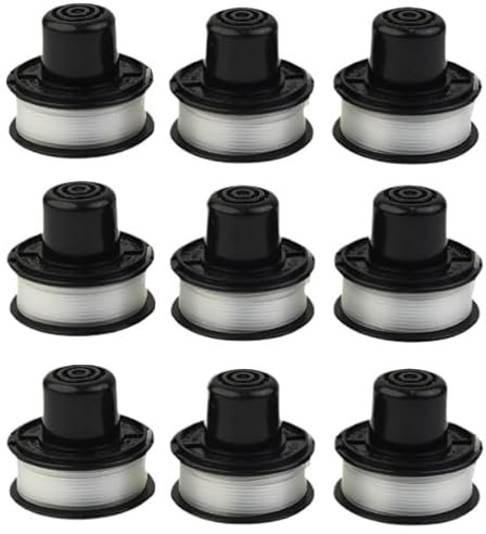 Daaxing Lot de 3/6/9 têtes de débroussailleuse pour Black & Decker A6226 GL250 GL310 GL360, bobine et fil de rechange pour débroussailleuse (9 pièces)