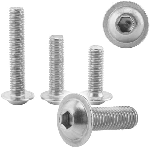 100 Stück Linsenkopfschrauben mit Flansch M6x10 Edelstahl A2 ISO 7380-2 Vollgewinde Innensechskant Flanschschrauben WIBTEC®