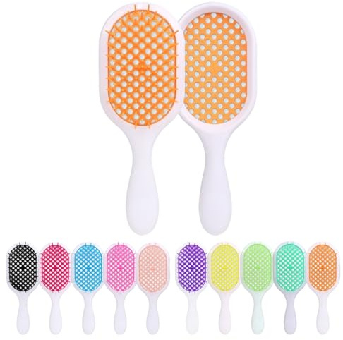 HSTWODE 1 Stück Detangling Hair Brush Bürste Haarbürste für Nasses und Trockenes Haar lockiges und glattes bürste haare entwirrbürste haar Haarbürste ohne Ziepen Haarbürsten (Orange)