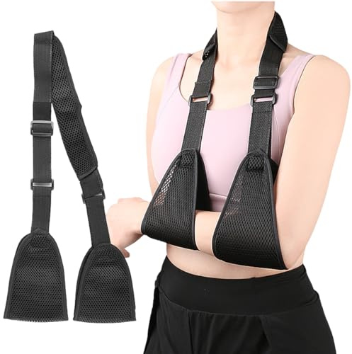 ROKZELT Armschlinge Arm, Verstellbar Leicht Komfortabel Schulterschlinge, Atmungsaktiv, Medizinische Schulterstütze für Verletzten Arm/Hand/Ellenbogen, Schwarz