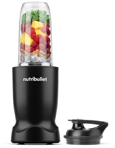 nutribulllet Turbo 1000W - Batidora Compacta, Smoothie Maker, Personal Blender con Auto-Cycle de 45 Segundos, Cuchilla Rapid Extractor, para Batidos, Fruta Congelada y Frutos Secos, Negra (NBT1004MB)