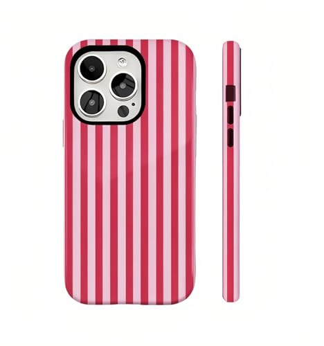 Emlivi Handyhülle Magnetische für iPhone 11 Pro Hülle,Aesthetic Gestreifte Sommer Muster Handyhülle 2 in 1 Striped Motiv Magnet Case Zweischichtige Stoßfest Bumper Cover für iPhone 11 Pro,Rot