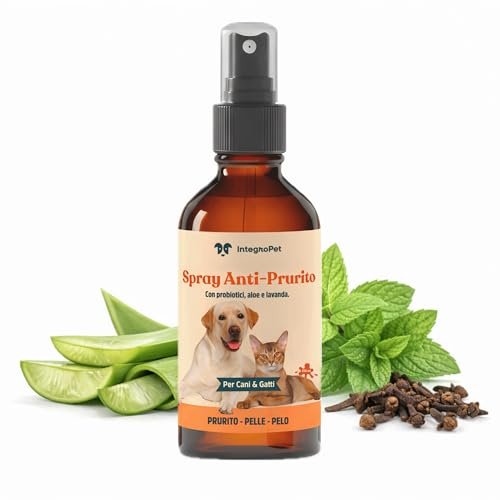 Integropet - Spray Antiprurito Cane e Gatto con Probiotici – Sollievo Immediato per Prurito Cane, Senza Risciacquo