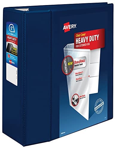 Avery Heavy-Duty View 3-Ringbuch, 12,7 cm One Touch EZD Ringe, 6,9 cm Rücken, 1 marineblauer Ordner (79806)