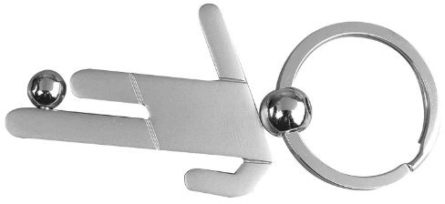 Wedo 2053407 Schlüsselanhänger (Fußballspieler, Metall, 8.6 x 3.9 cm, im Geschenkkarton) silber