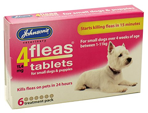 Johnsons 4 Fleas Tablets for Small Dogs & Puppies x 6 Tablets 30g - Bulk Deal of 6x