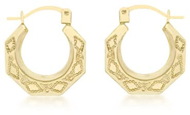 CARISSIMA Damen-Ohrringe 9 Karat gelb Gold Small Patterned Creole - 1.53.7499