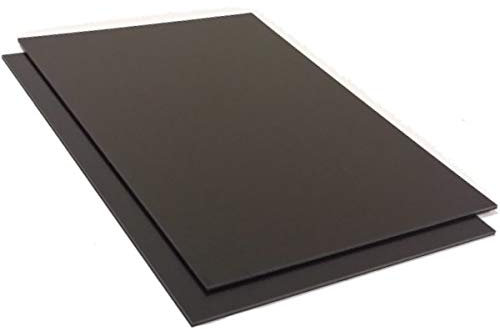 Kunststoffplatte ABS 1mm Schwarz 300x200mm (30x20cm) Acrylnitril-Butadien-Styrol - Made in Germany - Einseitige Schutzfolie - Top Qualität - 1 Stück