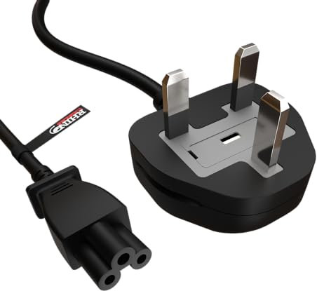 rhinocables Clover Mains C5 Kettle UK Mains Cable Cloverleaf Power Supply Micky Mouse Lead for Laptops and Power Adapters (3m)